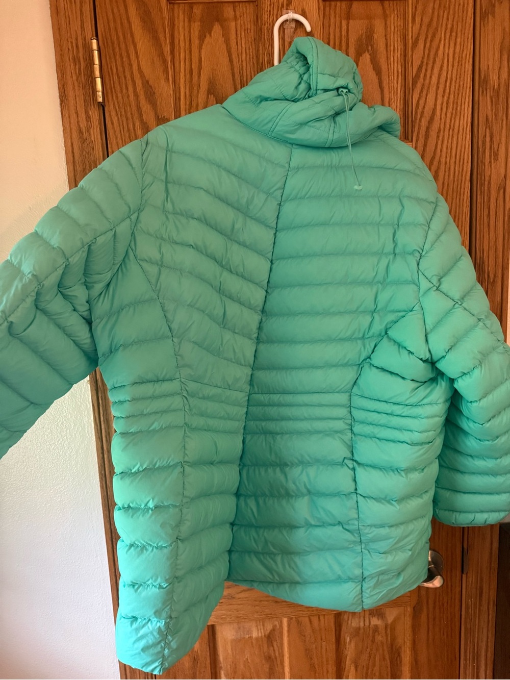 Lands' End Women's Teal Quilted Hooded Puffer Jacket